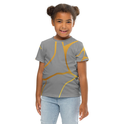 T-shirt col ras du cou enfant unisexe Prestige™ Gris et Or Filament - Prestige SXM