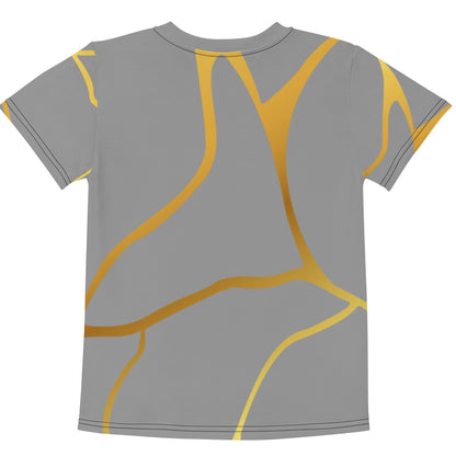 T-shirt col ras du cou enfant unisexe Prestige™ Gris et Or Filament - Prestige SXM