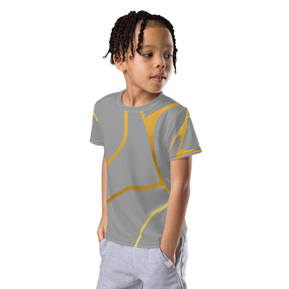 T-shirt col ras du cou enfant unisexe Prestige™ Gris et Or Filament - Prestige SXM