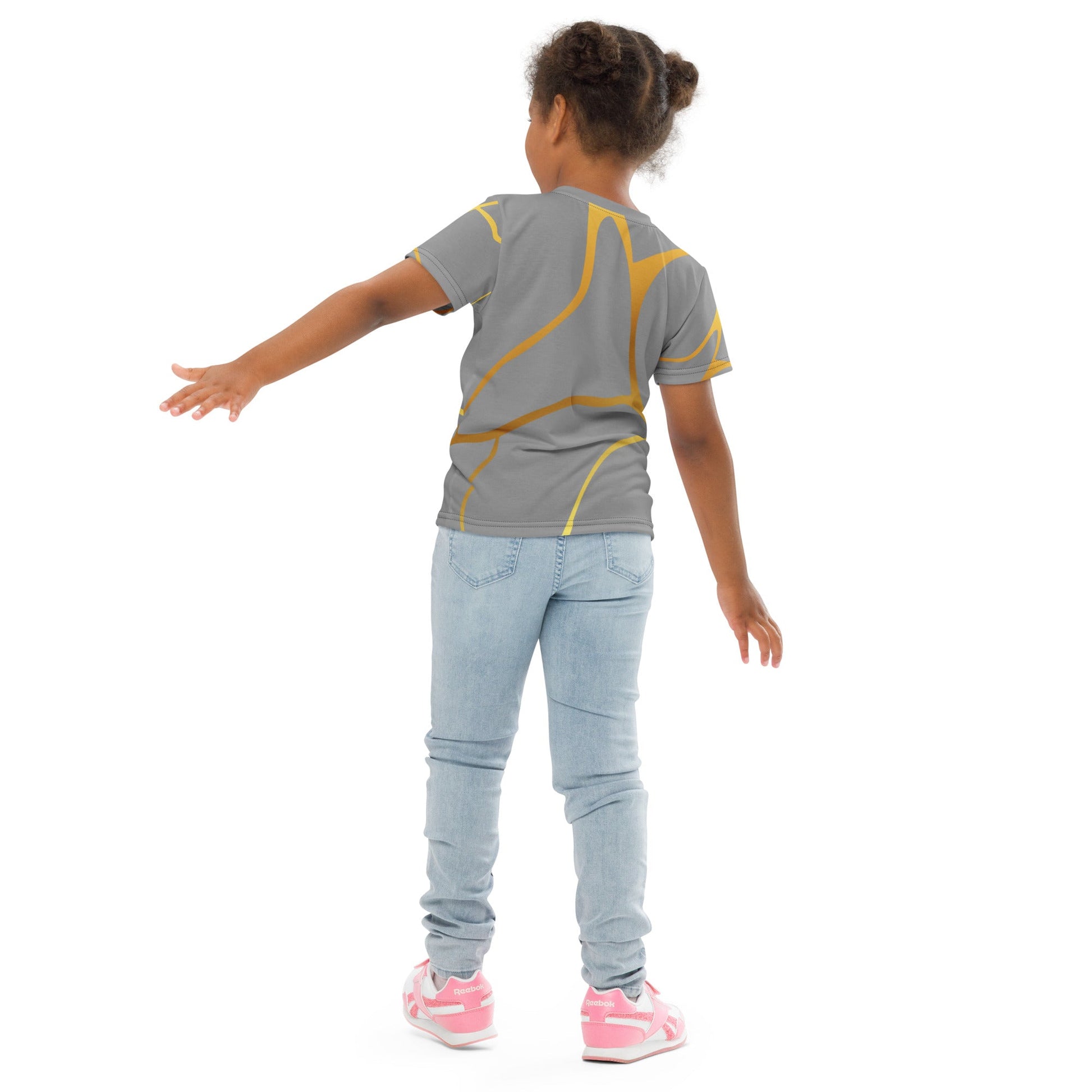 T-shirt col ras du cou enfant unisexe Prestige™ Gris et Or Filament - Prestige SXM