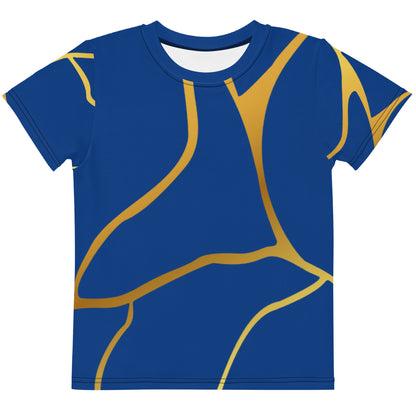 T-shirt col ras du cou enfant unisexe Prestige™ Navy et Or Filament - Prestige SXM