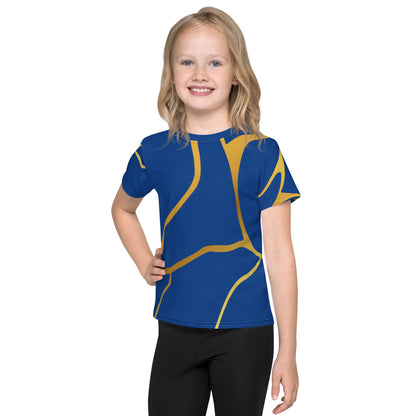 T-shirt col ras du cou enfant unisexe Prestige™ Navy et Or Filament - Prestige SXM