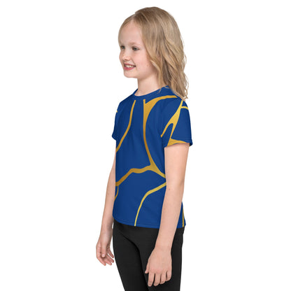 T-shirt col ras du cou enfant unisexe Prestige™ Navy et Or Filament - Prestige SXM