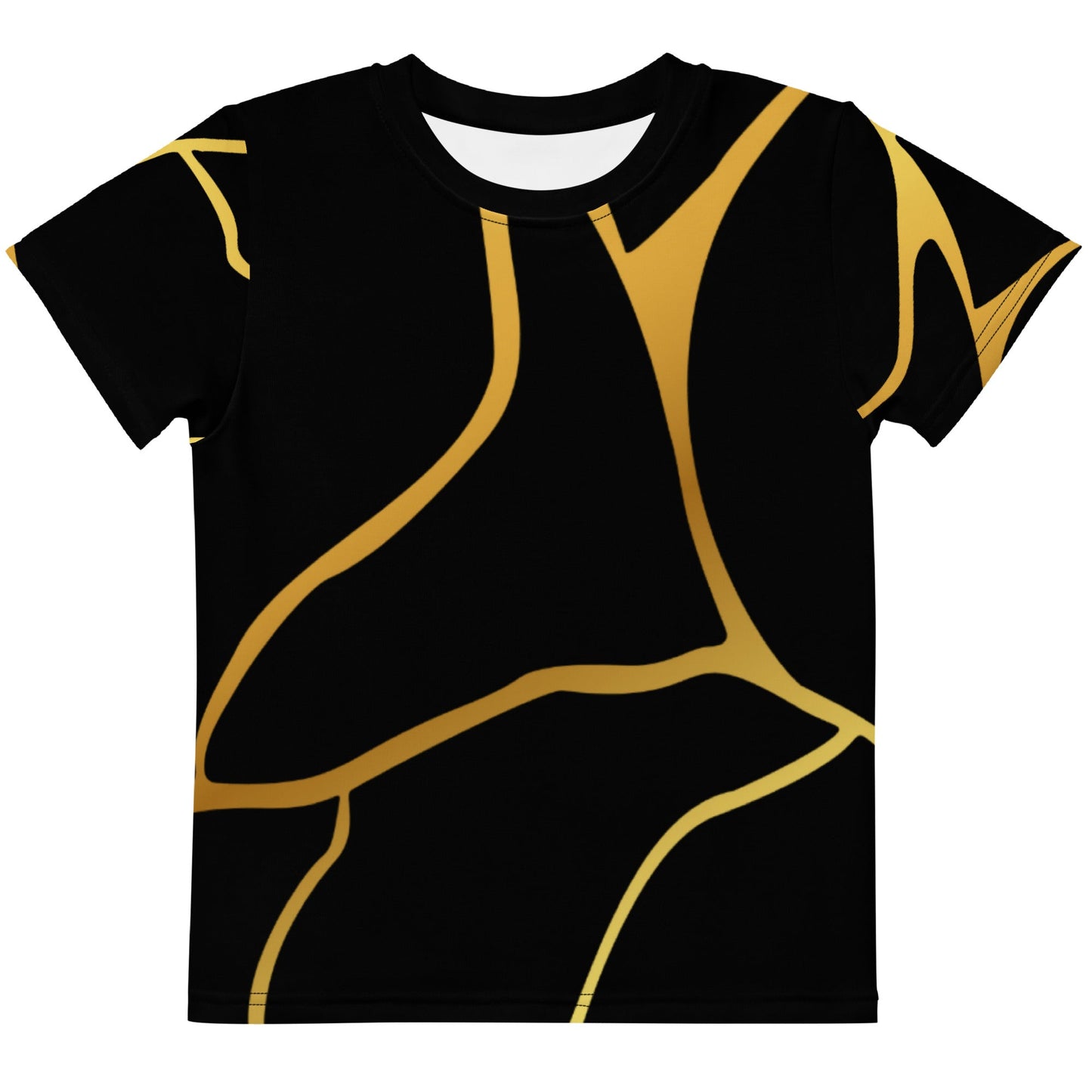 T-shirt col ras du cou enfant unisexe Prestige™ Noir & Or Filament - Prestige SXM