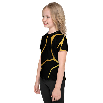 T-shirt col ras du cou enfant unisexe Prestige™ Noir & Or Filament - Prestige SXM