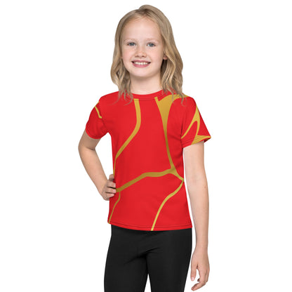 T-shirt col ras du cou enfant unisexe Prestige™ Rouge écarlate et Or Filament - Prestige SXM