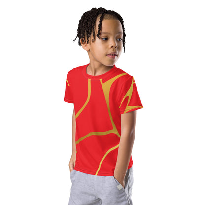 T-shirt col ras du cou enfant unisexe Prestige™ Rouge écarlate et Or Filament - Prestige SXM