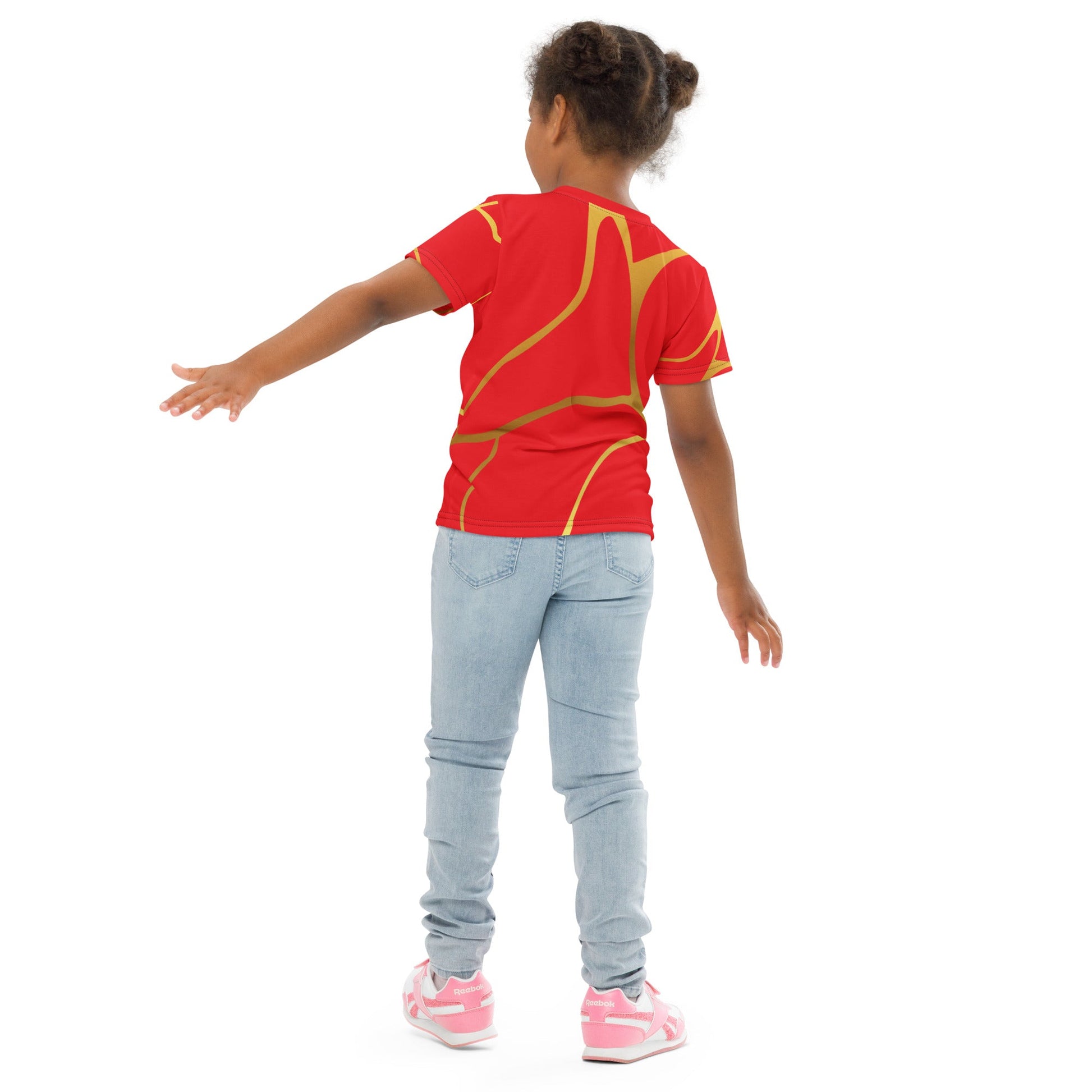 T-shirt col ras du cou enfant unisexe Prestige™ Rouge écarlate et Or Filament - Prestige SXM