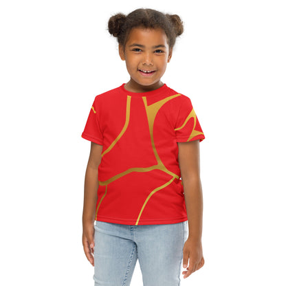 T-shirt col ras du cou enfant unisexe Prestige™ Rouge écarlate et Or Filament - Prestige SXM