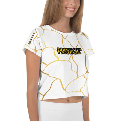 T-shirt Crop - Top Prestige™ Blanc & Or Filament - Prestige SXM