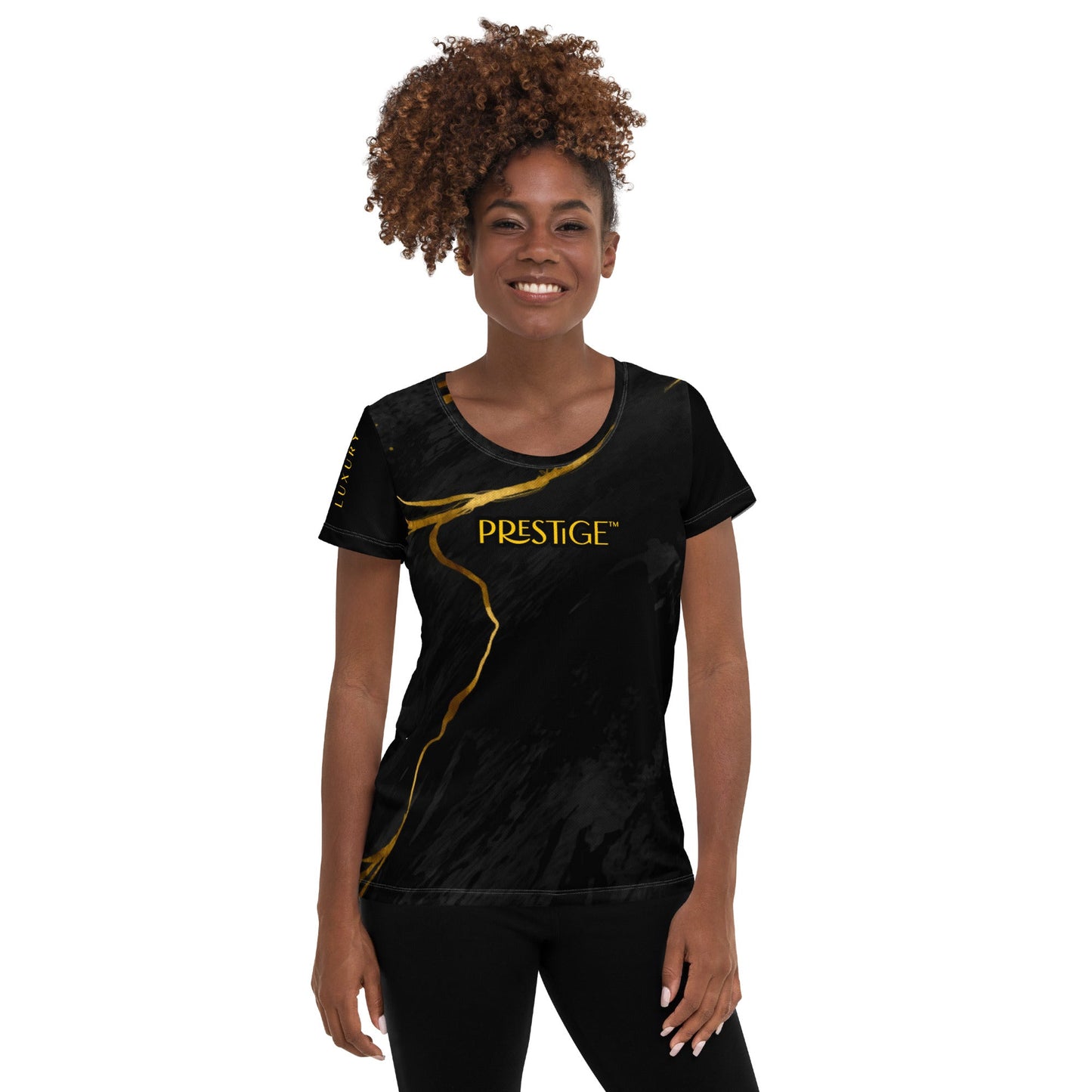 T-shirt Crop - Top Prestige™ Marbre Noir & Or - Prestige SXM