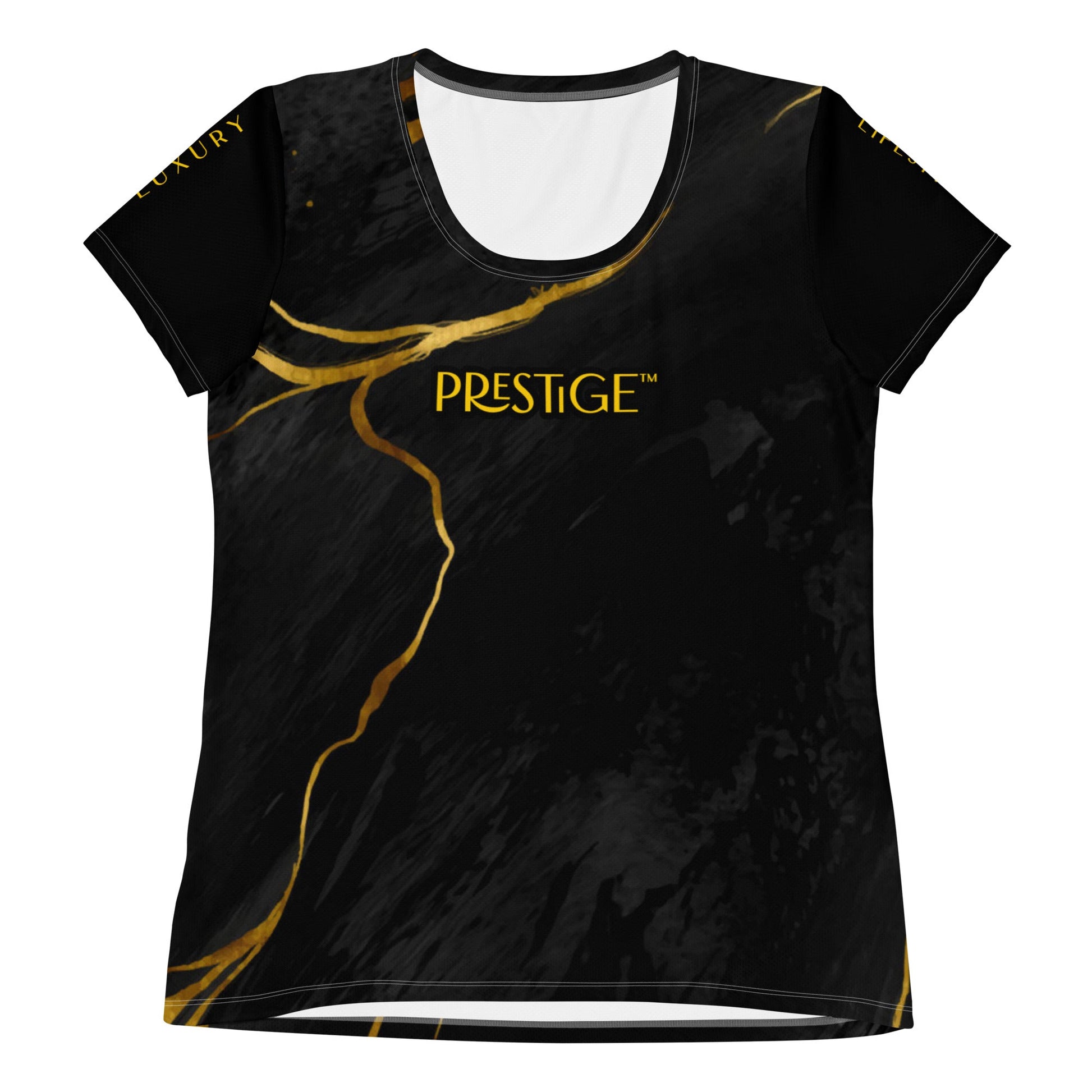 T-shirt Crop - Top Prestige™ Marbre Noir & Or - Prestige SXM