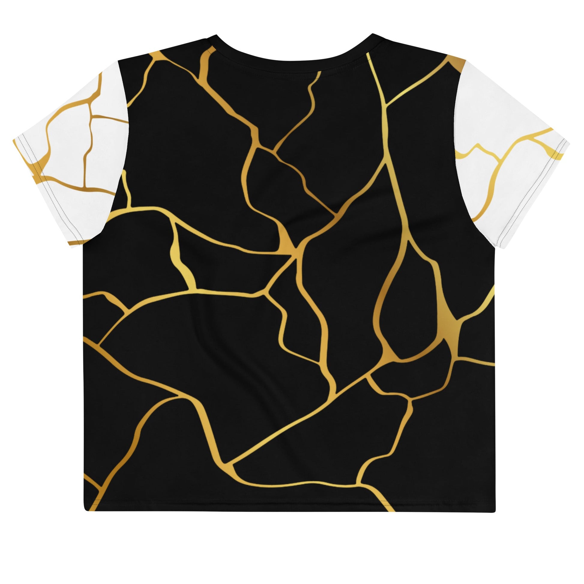 T-shirt Crop - Top Prestige™ Noir Blanc & Or Filament - Prestige SXM