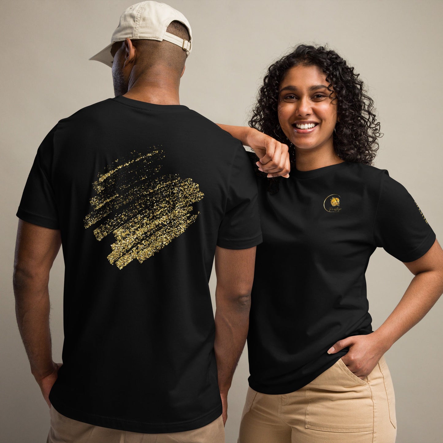 T-shirt Logo Style Poussière d'or Prestige™ unisexe - Prestige SXM