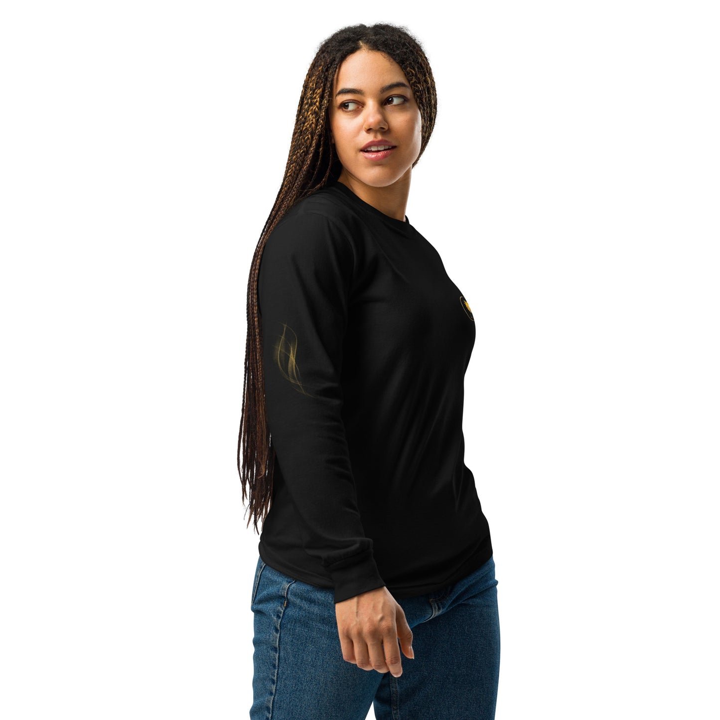 Prestige™ Unisex-Langarm-Sweatshirt in den Farben Schwarz und Gold