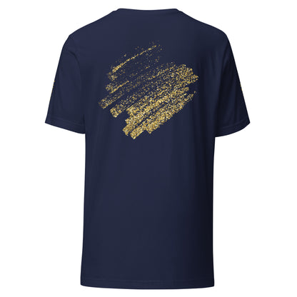 Unisex-T-Shirt im Prestige™ Gold Dust-Logo-Stil