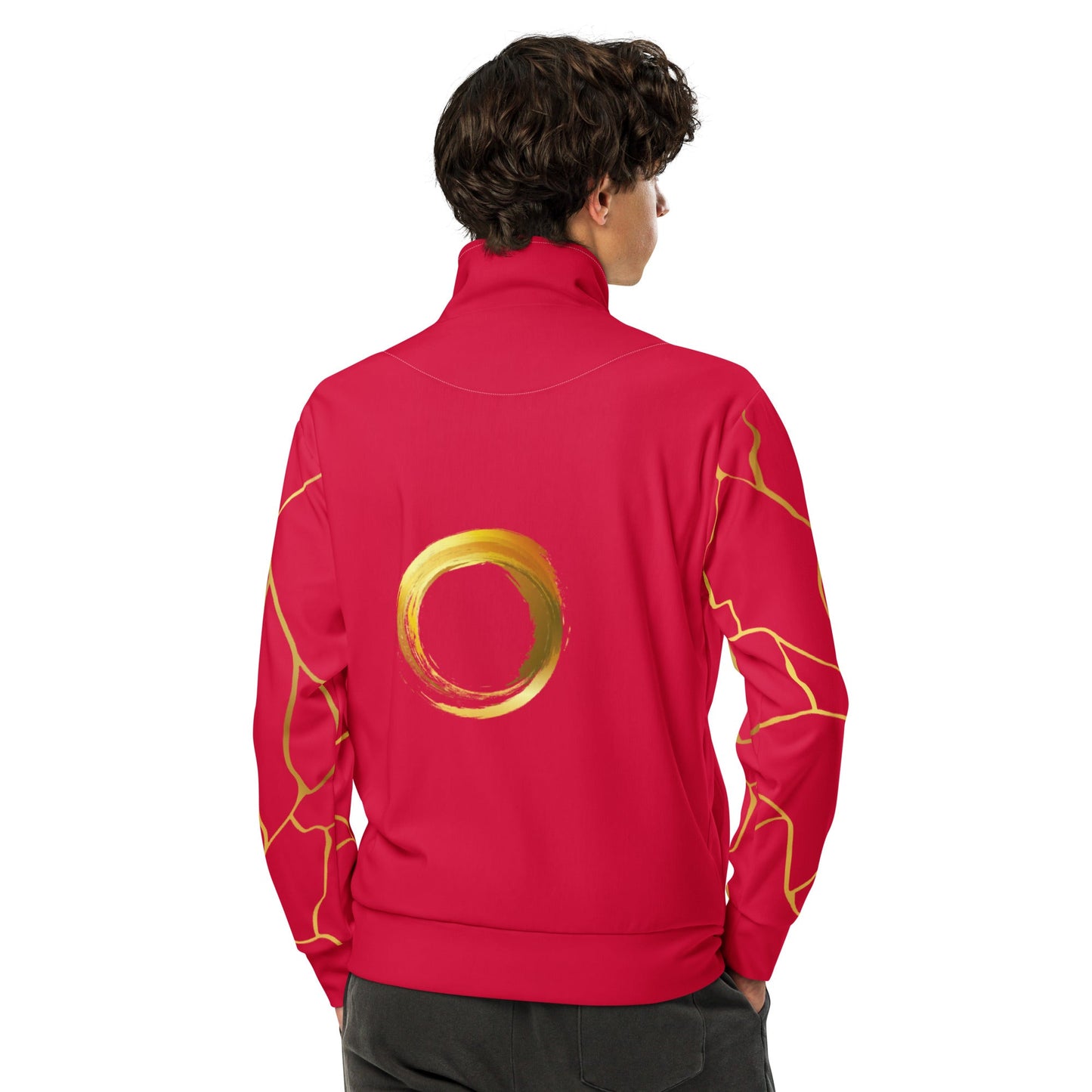 Veste de survêtement Prestige™ unisexe Rouge Carmine et Or Filament Horizon - Prestige SXM