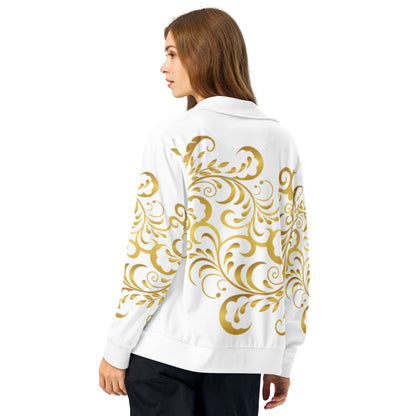 Veste de survêtement unisexe Blanc et Or Floraison - Prestige SXM