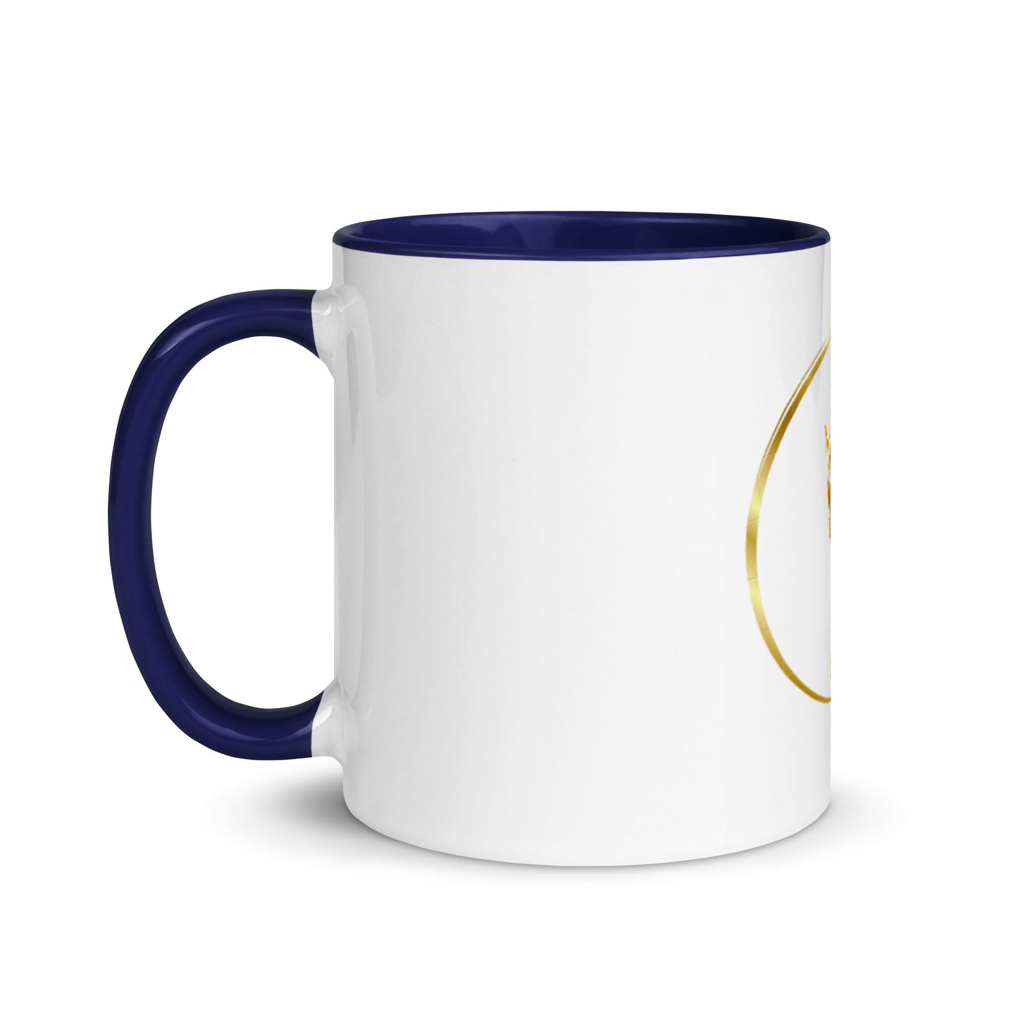 Weiße Prestige™-Tasse mit farbenfrohem Logo innen