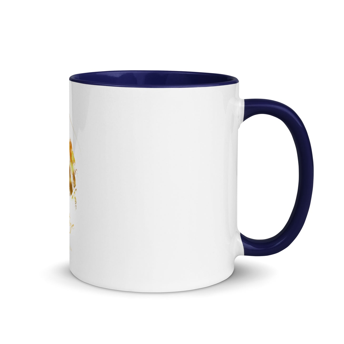 Weiße Prestige™-Tasse mit farbenfrohem Logo innen