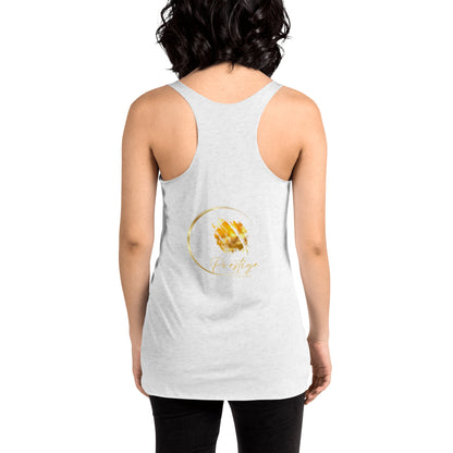 Prestige™ Women's Vintage Racerback Tank Top Black & Gold