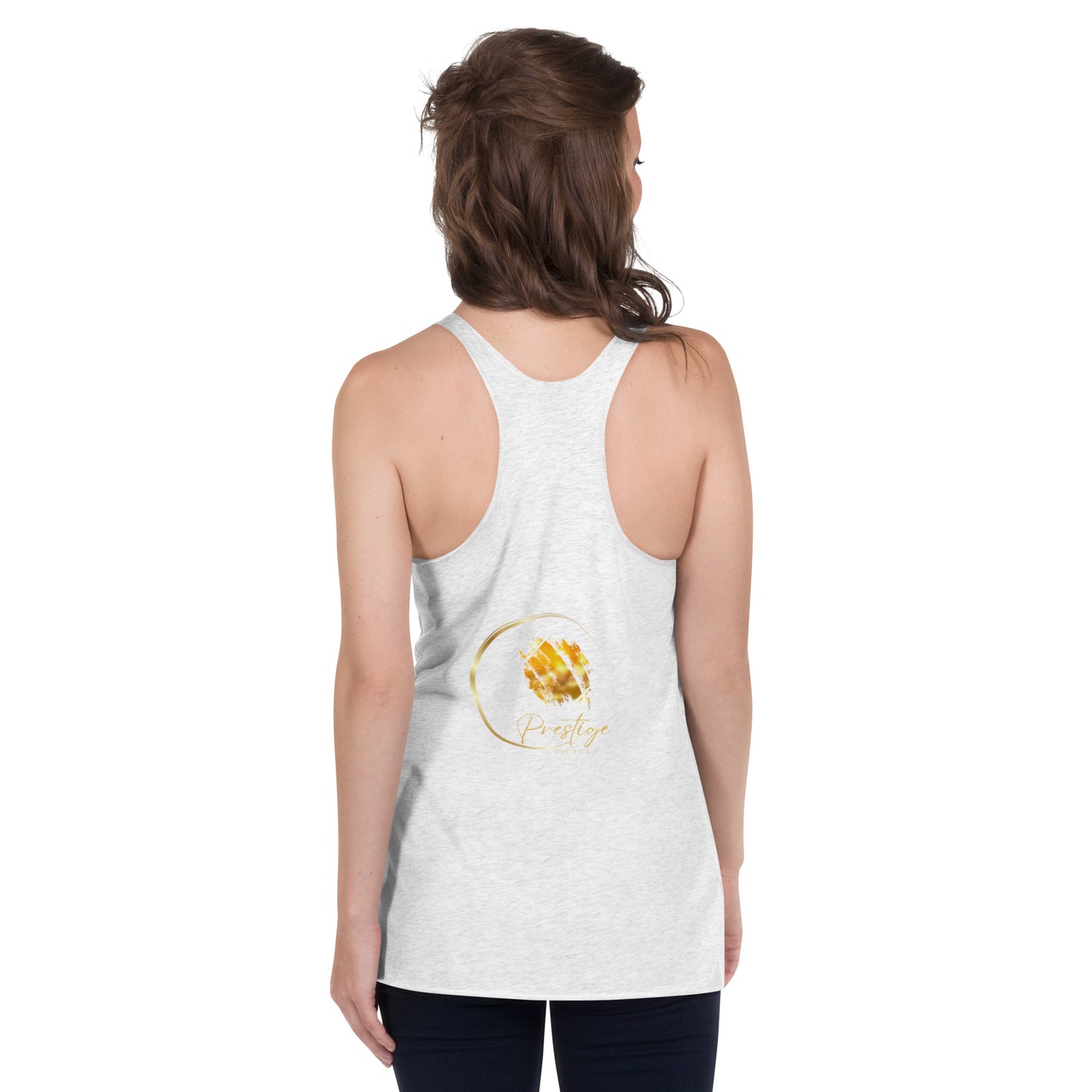 Prestige™ Women's Vintage Racerback Tank Top Black & Gold