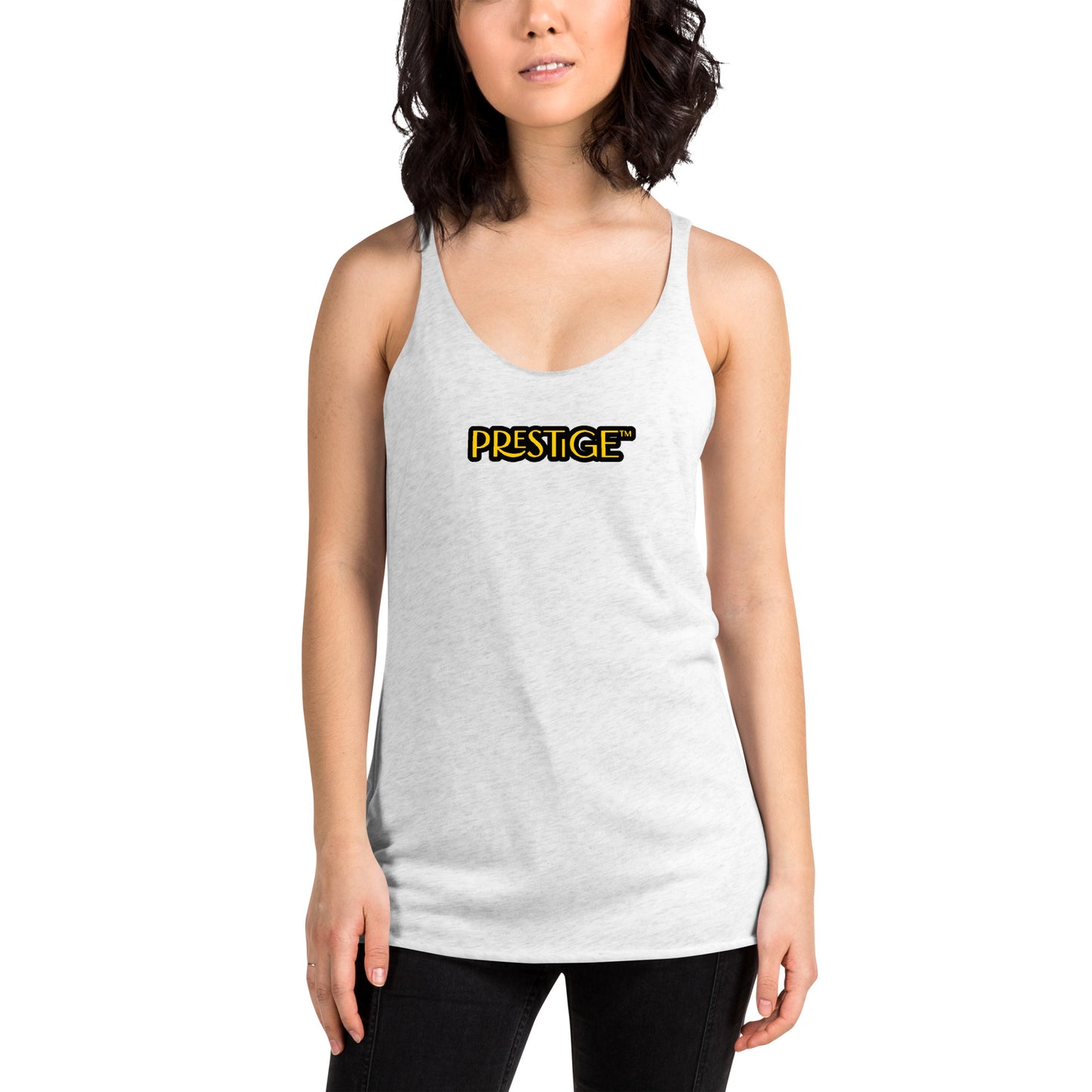 Prestige™ Women's Vintage Racerback Tank Top Black & Gold