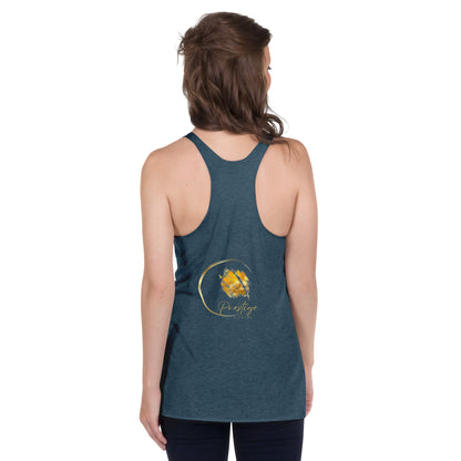 Prestige™ Women's Vintage Racerback Tank Top Black & Gold