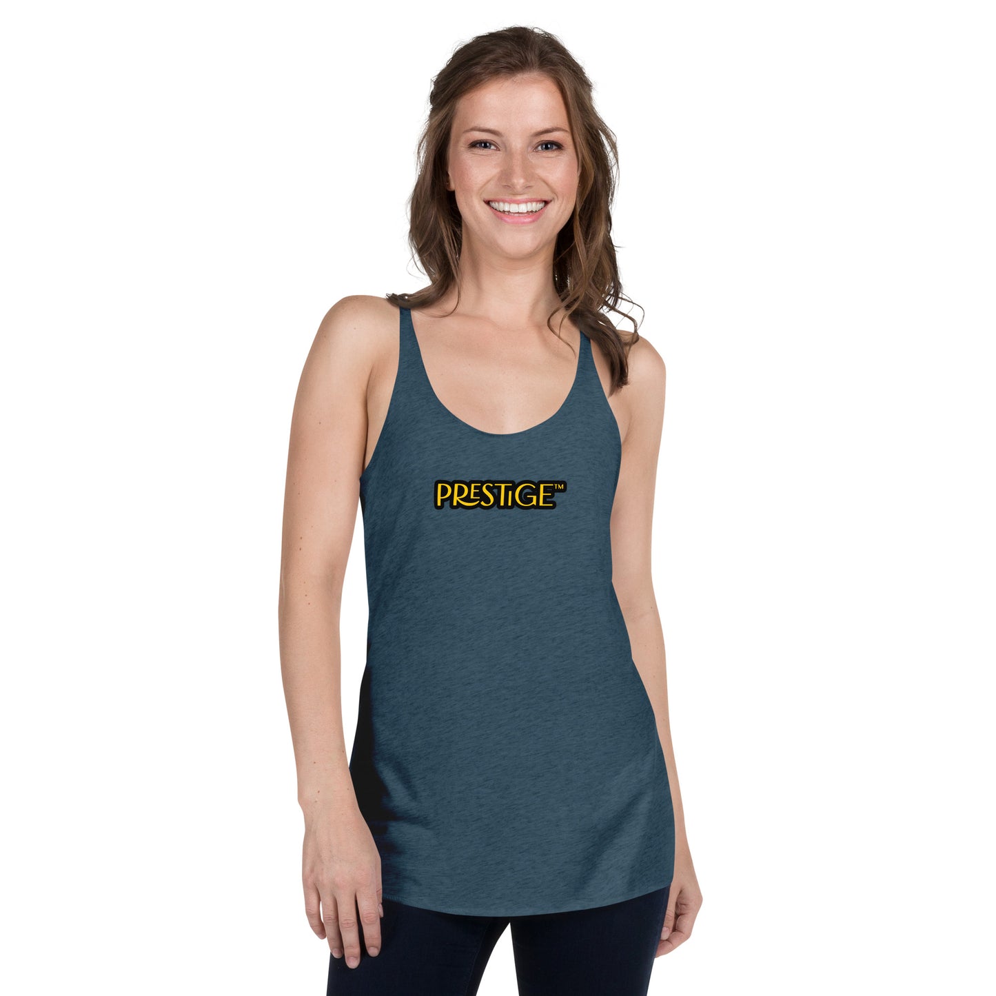 Prestige™ Women's Vintage Racerback Tank Top Black & Gold