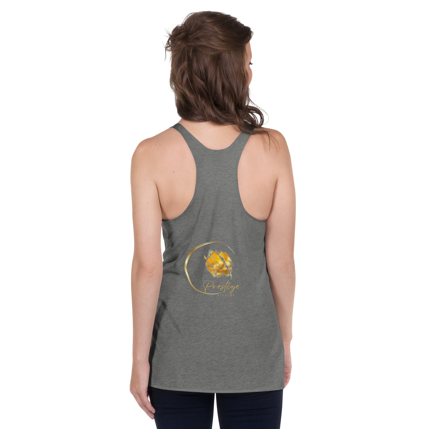 Prestige™ Women's Vintage Racerback Tank Top Black & Gold