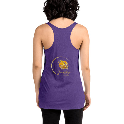 Prestige™ Women's Vintage Racerback Tank Top Black & Gold