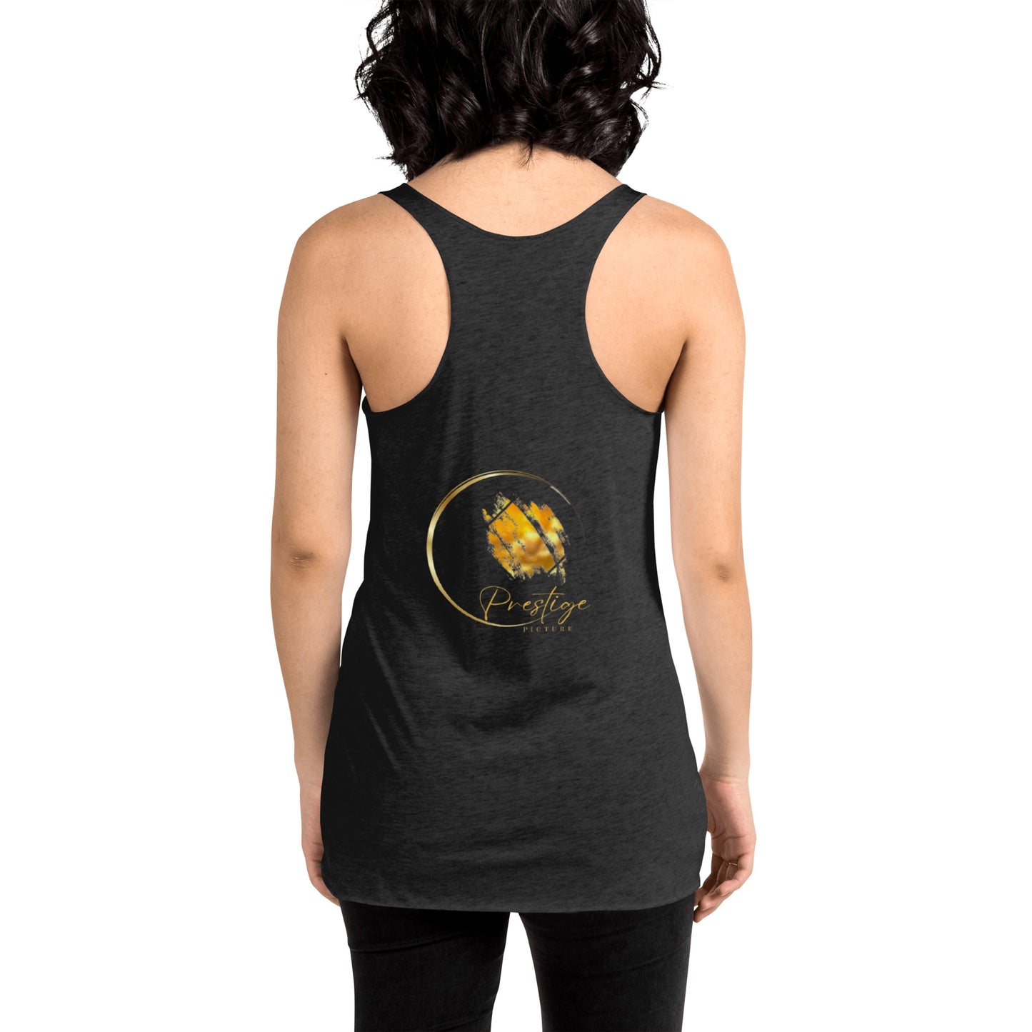 Prestige™ Women's Vintage Racerback Tank Top Black & Gold