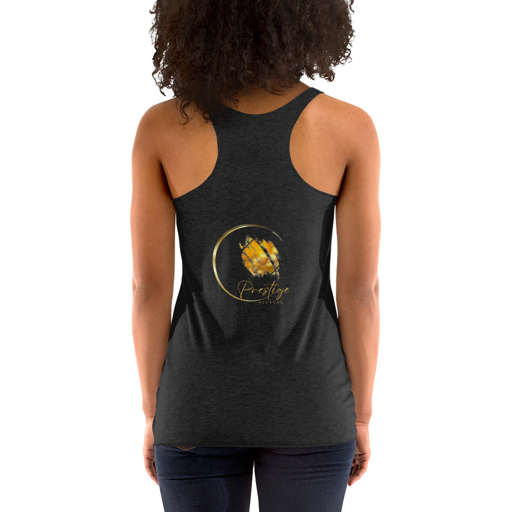 Prestige™ Women's Vintage Racerback Tank Top Black & Gold