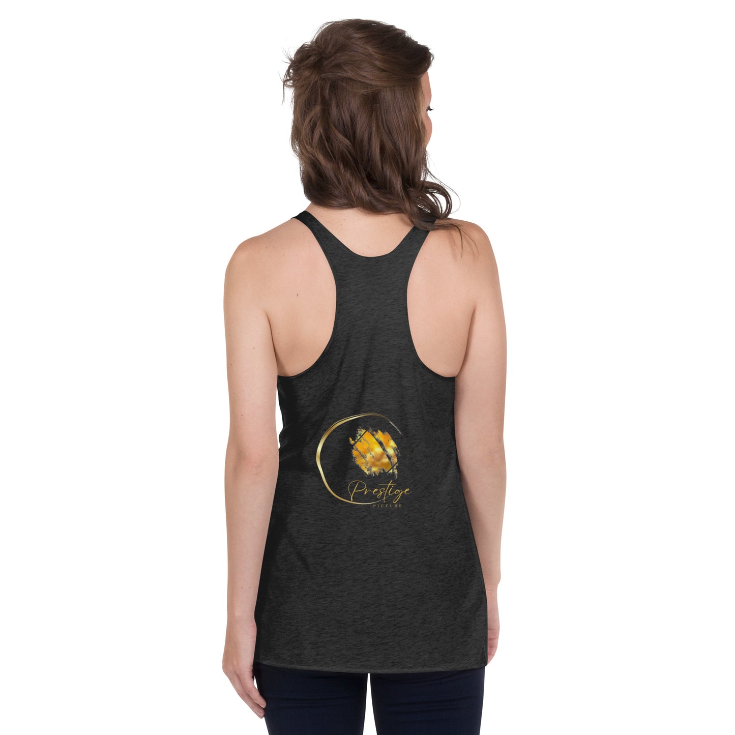 Prestige™ Women's Vintage Racerback Tank Top Black & Gold