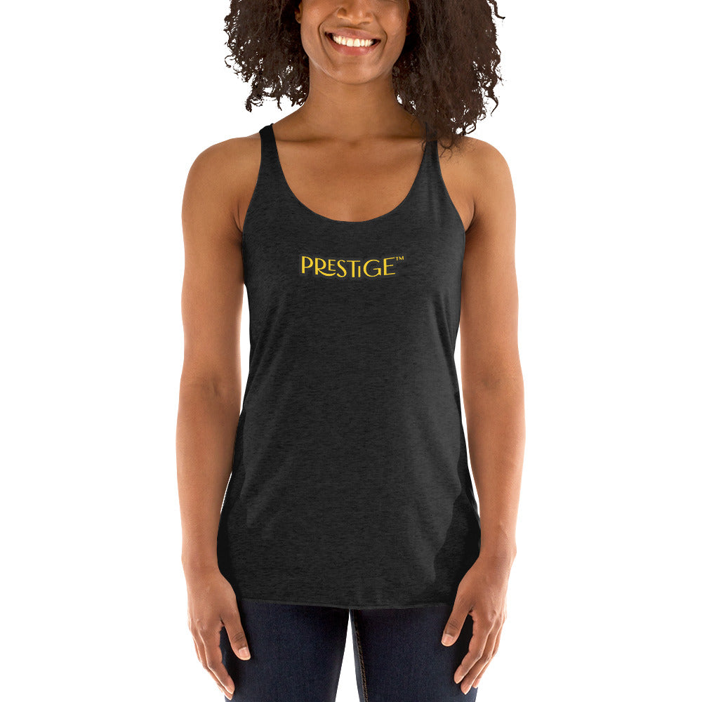 Prestige™ Women's Vintage Racerback Tank Top Black & Gold