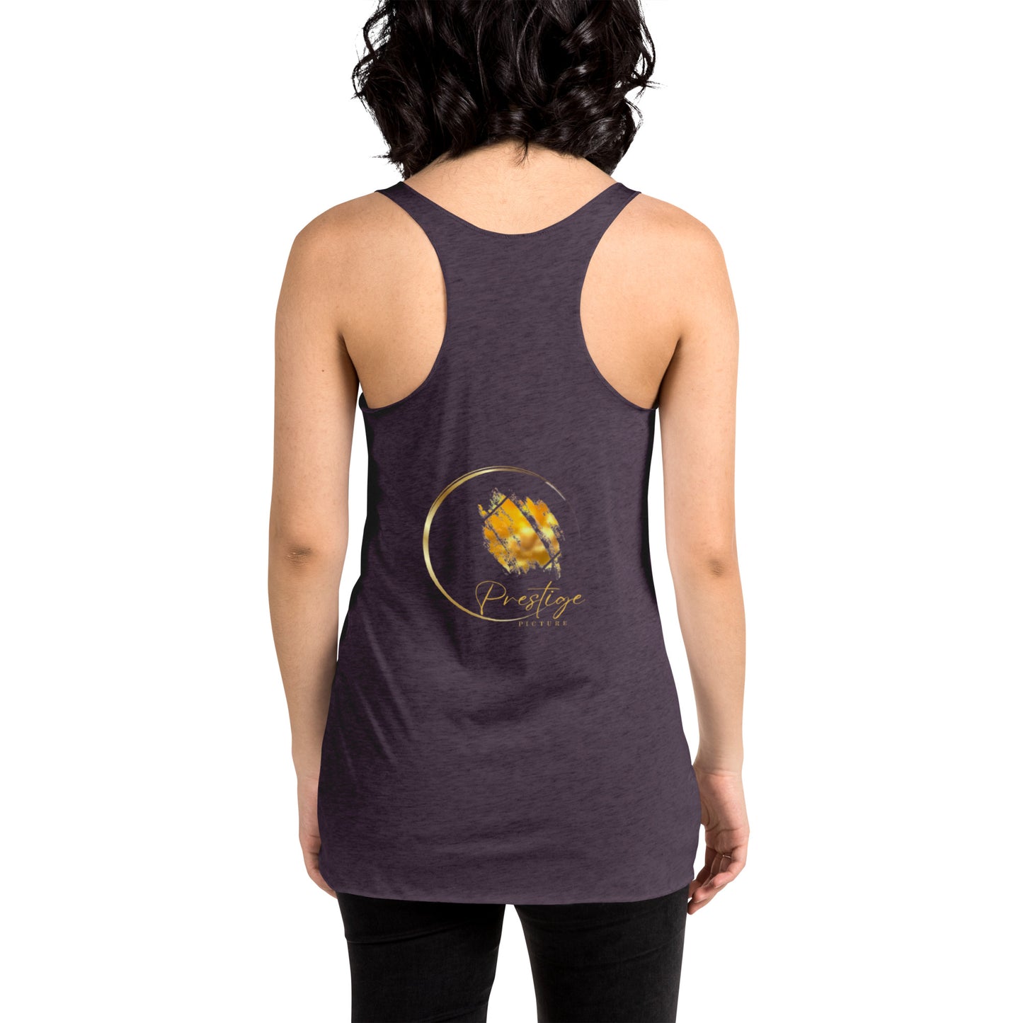 Prestige™ Women's Vintage Racerback Tank Top Black & Gold