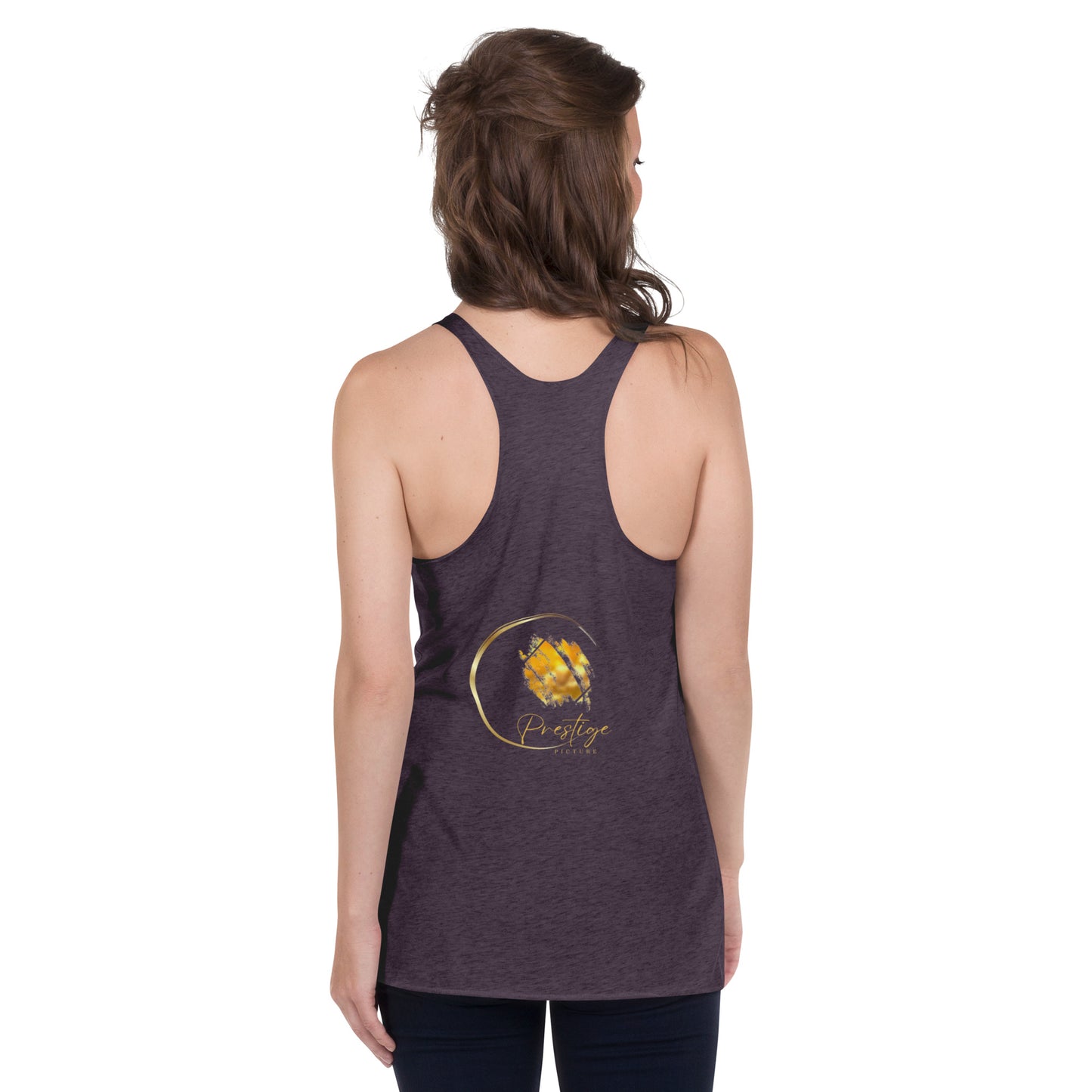 Prestige™ Women's Vintage Racerback Tank Top Black & Gold