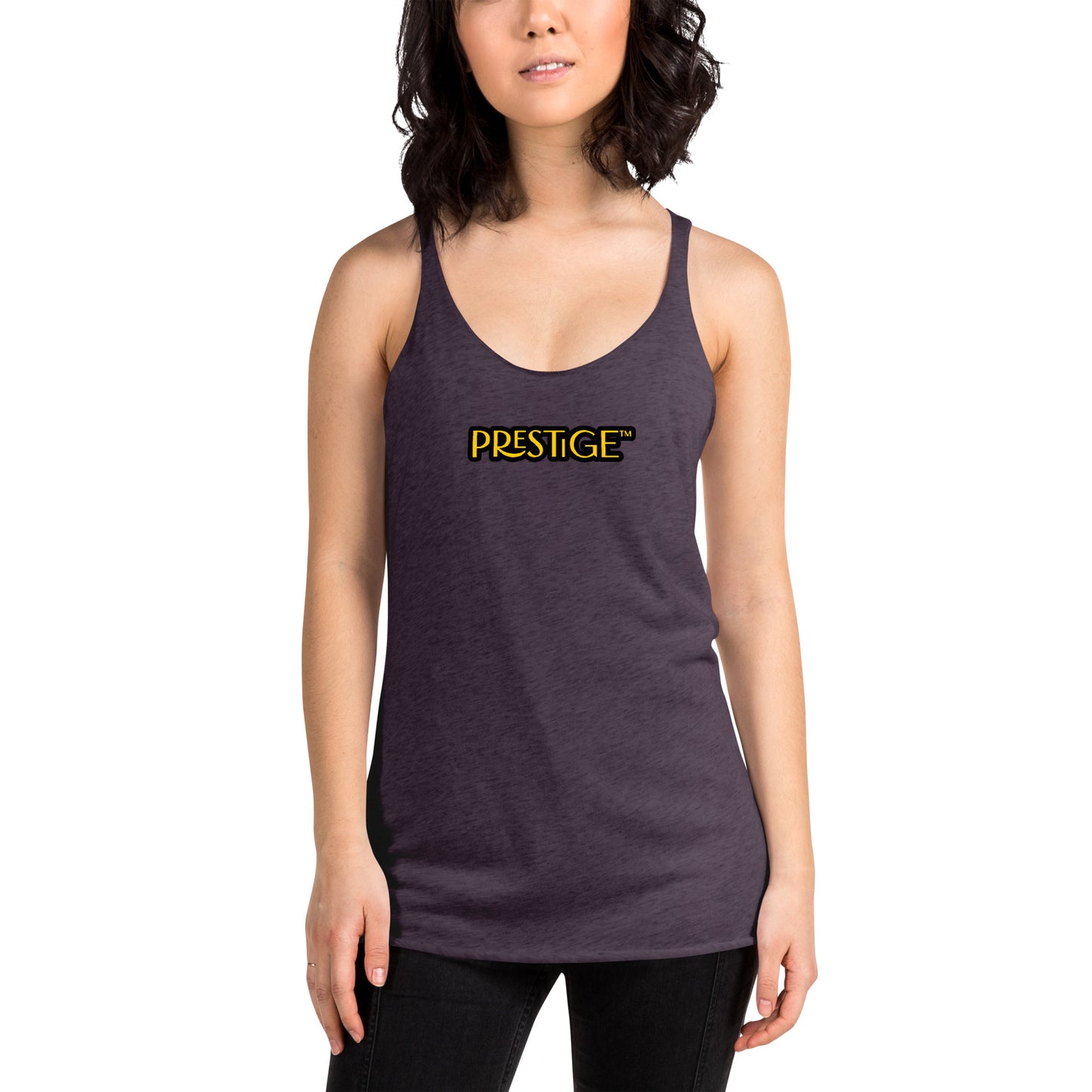 Prestige™ Women's Vintage Racerback Tank Top Black & Gold