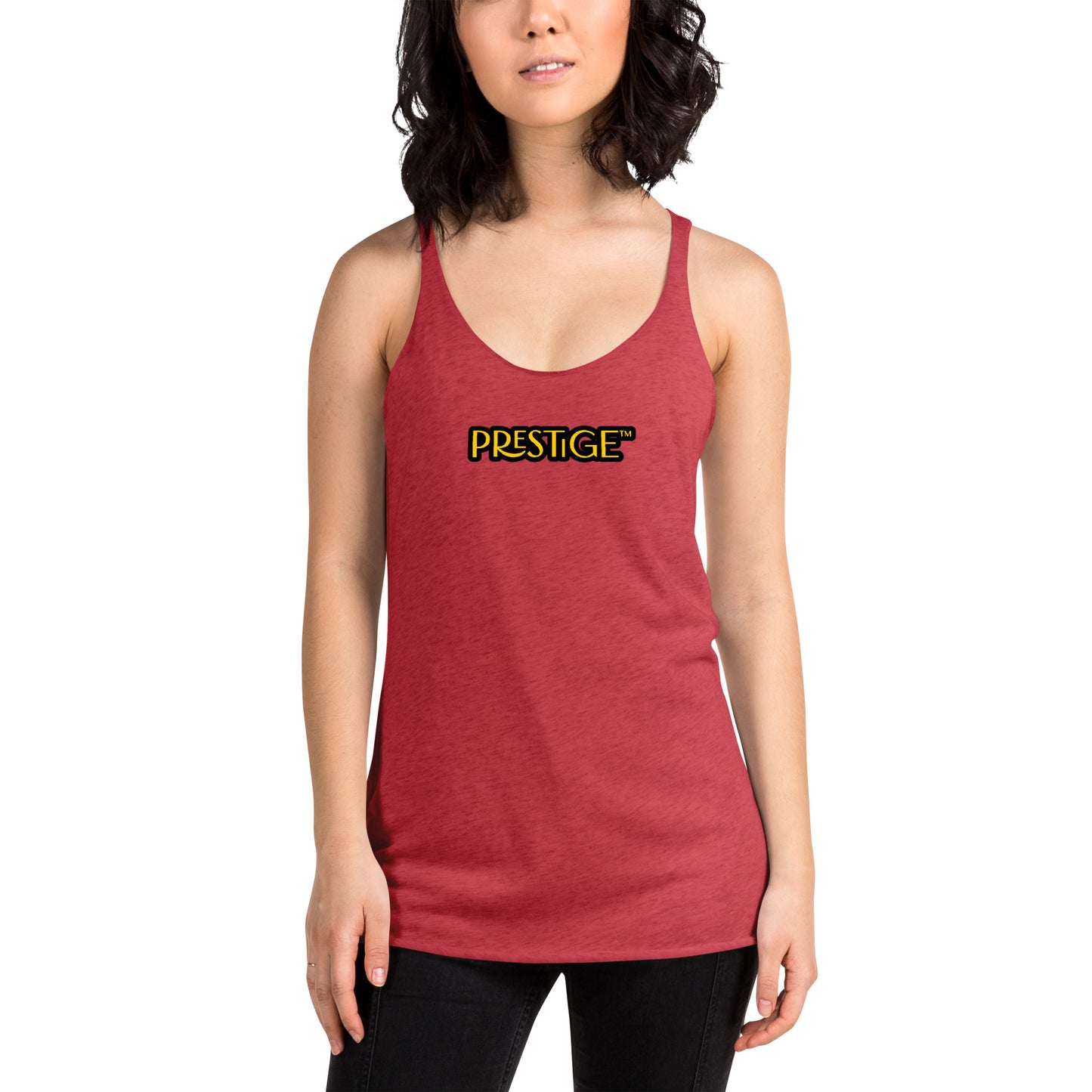 Prestige™ Women's Vintage Racerback Tank Top Black & Gold