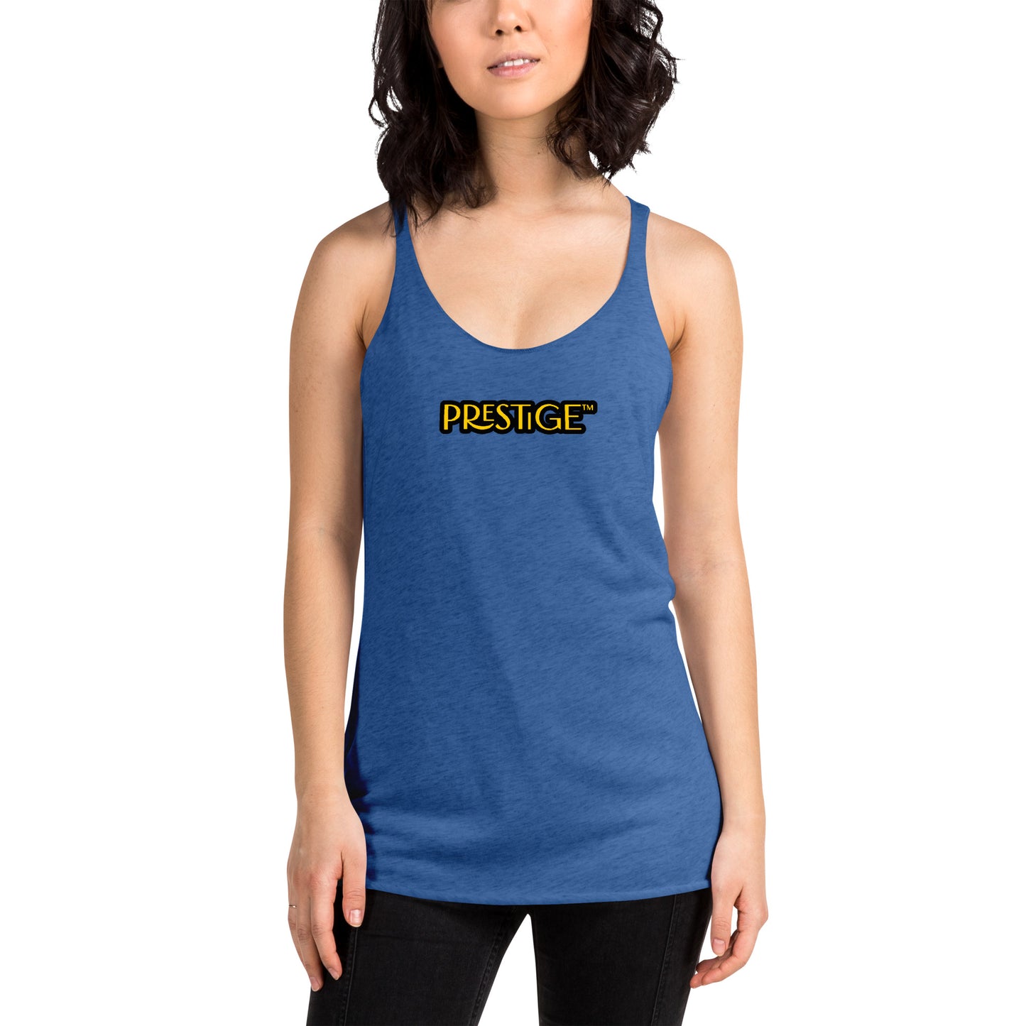 Prestige™ Women's Vintage Racerback Tank Top Black & Gold